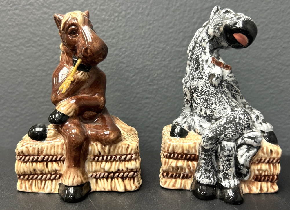 RARE Montana Lifestyles Silversmiths Horse Salt And Pepper Shakers Country Farm